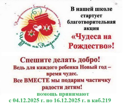 Стартует ежегодная благотворительная акция «Чудеса на Рождество»