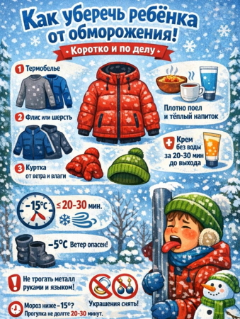 Как уберечь ребенка от обморожения